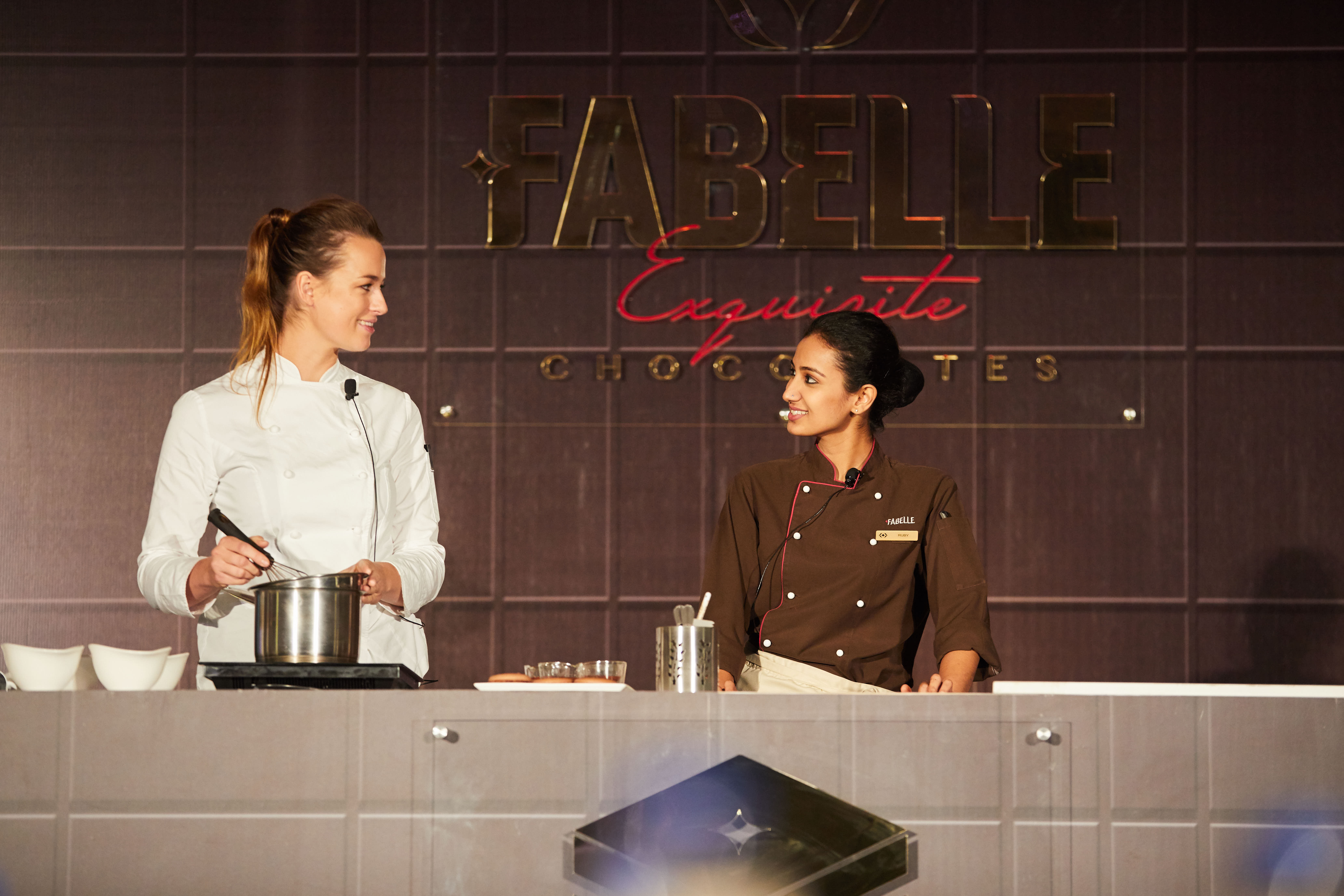 Billie McKay & Fabelle Master Chocolatier Ruby Islam @ Launch of Fabelle Societe de Chocolat Masterclass Series at ITC Gardenia, Bangalore